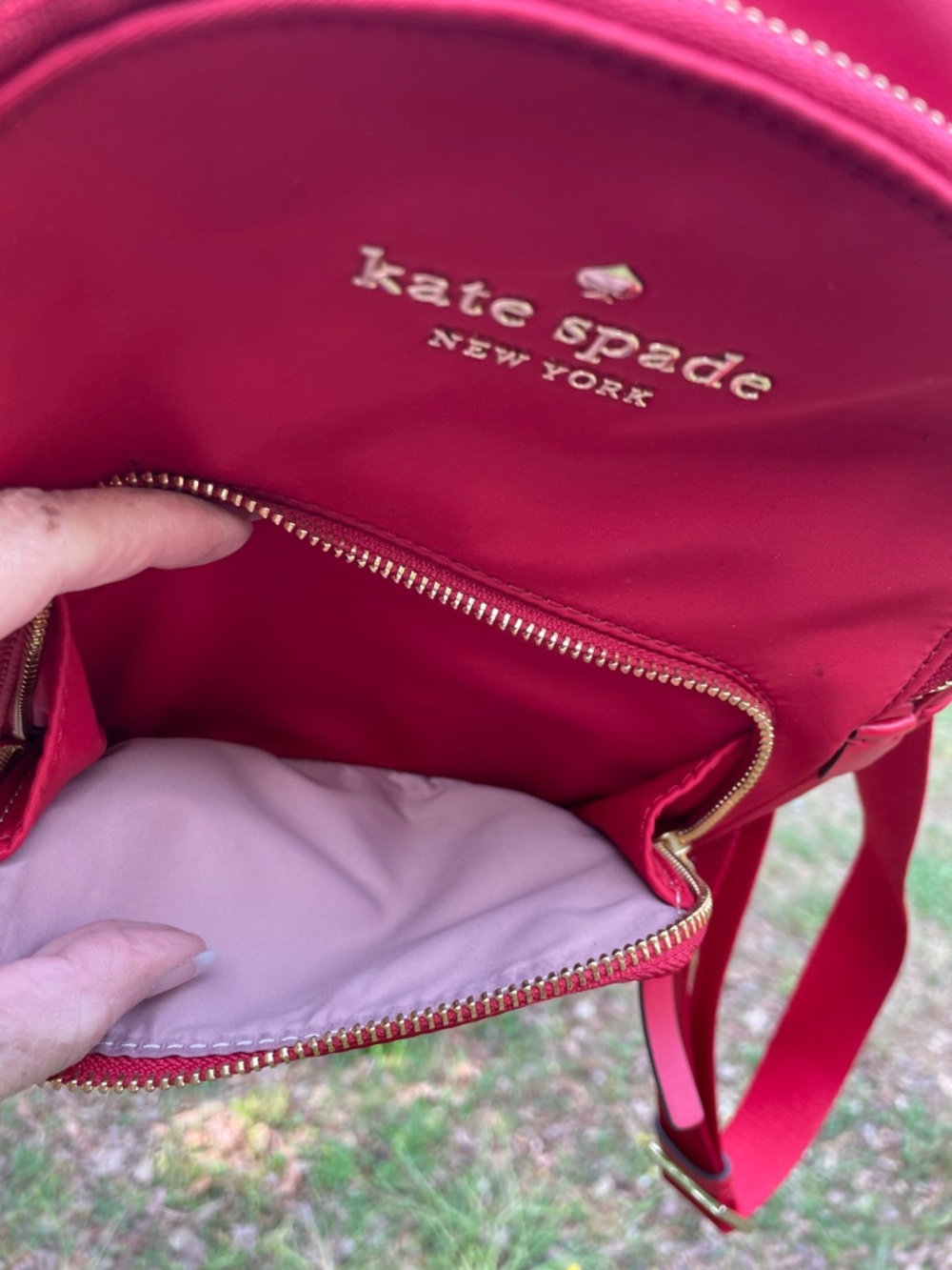 kate spade Red Nylon Mini Backpack with Gold Hardware - Picture 2 of 14